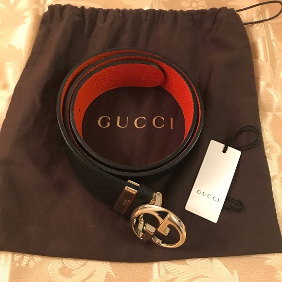 gucci reversible belt red and black